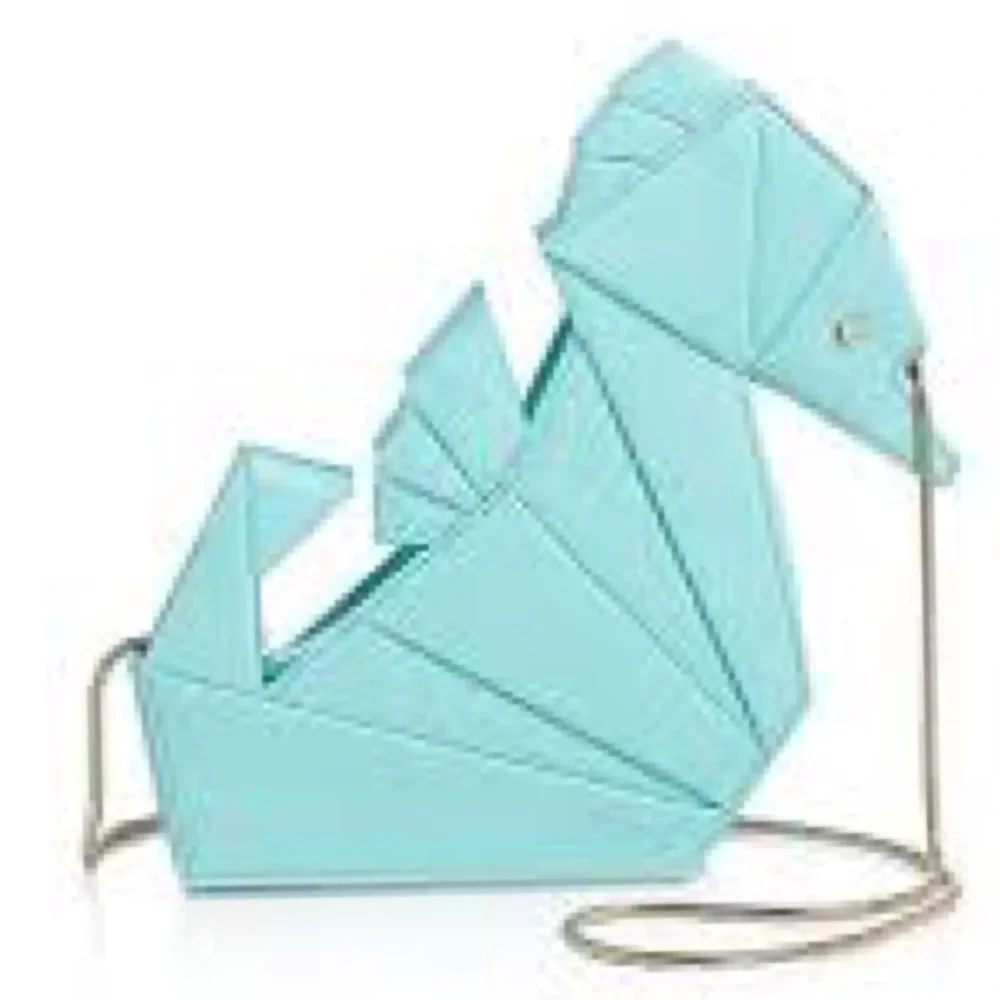 Kate Spade Seahorse Origami Bag Breathe of Fresh Air RARE Atoll Tiffany Blue